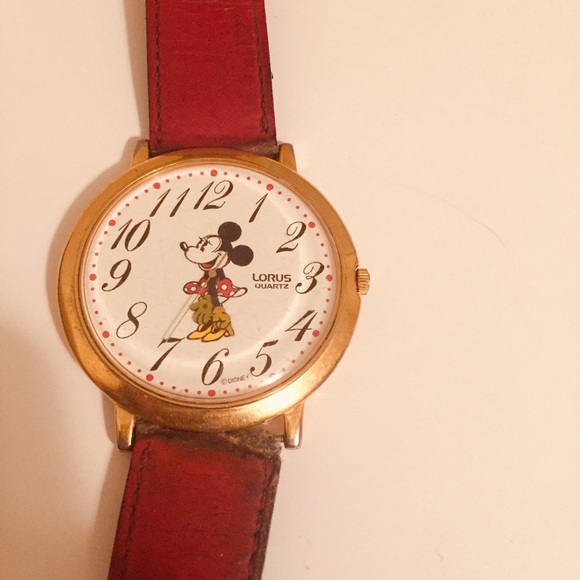 Vintage Gold Tone Lorus Disney Mickey M Watch - Picture 2 of 5